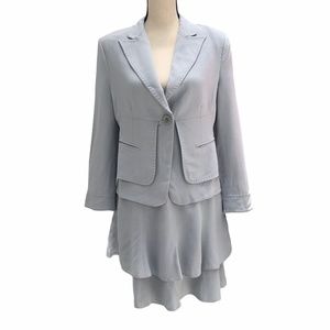 BCBG MAX AZRIA DOVE GRAY FARRAH TIERED FLOUNCE SKIRT